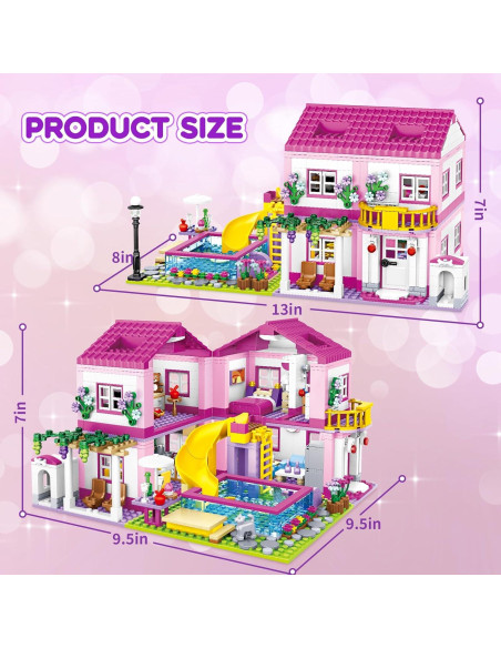 Conjunto de Construcción Villa de Verano Rosa Shantou 1018 PZS