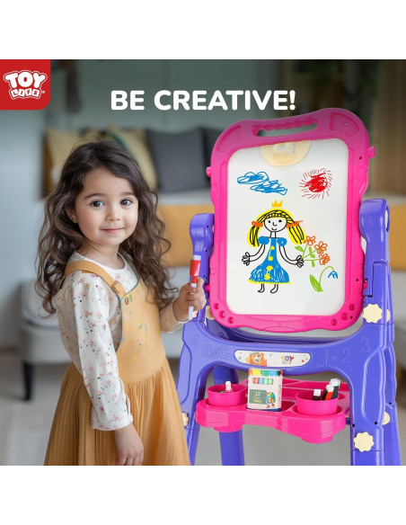 Caballete de Arte STEAM Life Rosa Púrpura para Niños 4 en 1