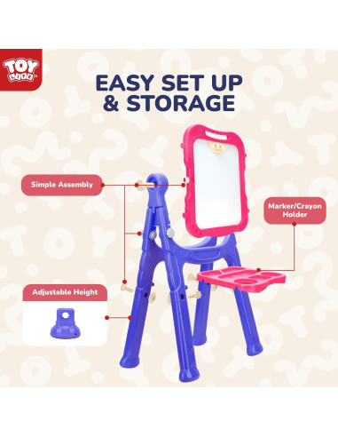 Caballete de Arte STEAM Life Rosa Púrpura para Niños 4 en 1