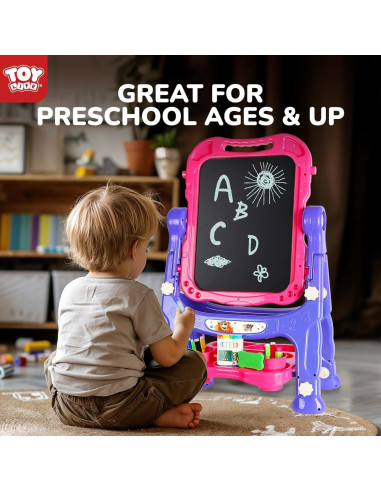 Caballete de Arte STEAM Life Rosa Púrpura para Niños 4 en 1