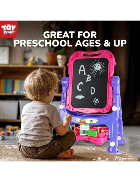 Caballete de Arte STEAM Life Rosa Púrpura para Niños 4 en 1