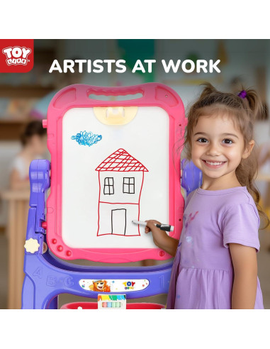 Caballete de Arte STEAM Life Rosa Púrpura para Niños 4 en 1