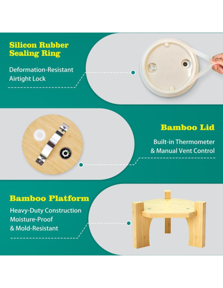 Dispensador de Bebidas de Vidrio VOVUVK 4.54L con Soporte de Bambú
