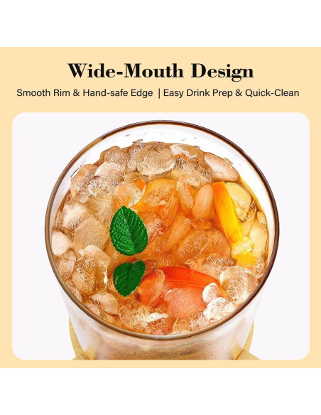 Dispensador de Bebidas de Vidrio VOVUVK 4.54L con Soporte de Bambú