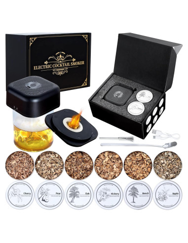 Ahumador Eléctrico de Cócteles OIGOGOI con 6 Astillas de Madera
