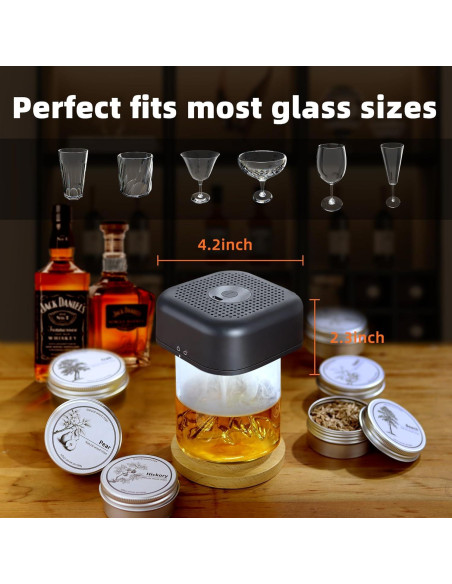 Ahumador Eléctrico de Cócteles OIGOGOI con 6 Astillas de Madera