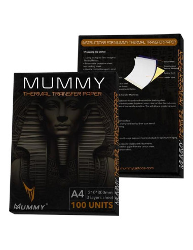 Papel de Transferencia de Tatuaje Mummy 100 Hojas A4 4 Capas