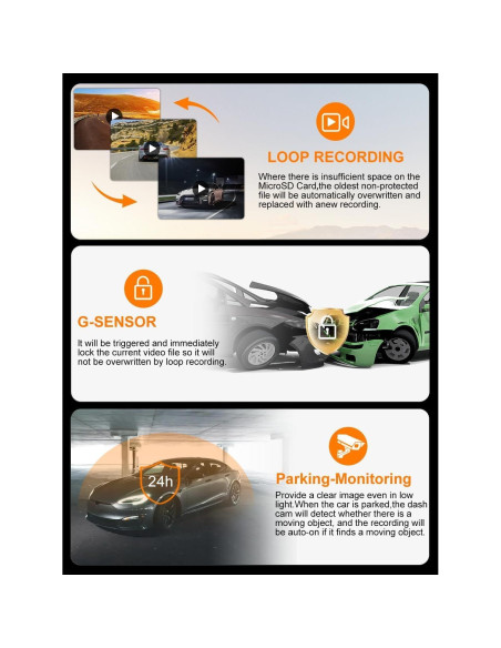 Cámara de tablero 360 LUKYUS 1440P + 1080P con SD 32GB