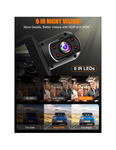 Cámara de tablero 360 LUKYUS 1440P + 1080P con SD 32GB