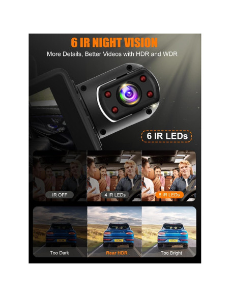 Cámara de tablero 360 LUKYUS 1440P + 1080P con SD 32GB