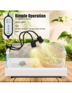 Lámpara de Calor para Reptiles TFNN WGD-003 2 Bombillas 25W+50W 2