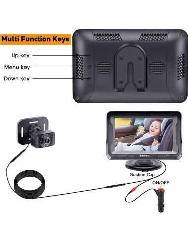 Cámara de Auto para Bebés DoHonest V33 - 2 Pack HD 1080P con Visión Nocturna