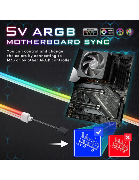 Kit Tira LED Direccionable EZDIY-FAB 1M ARGB 5V con Clips