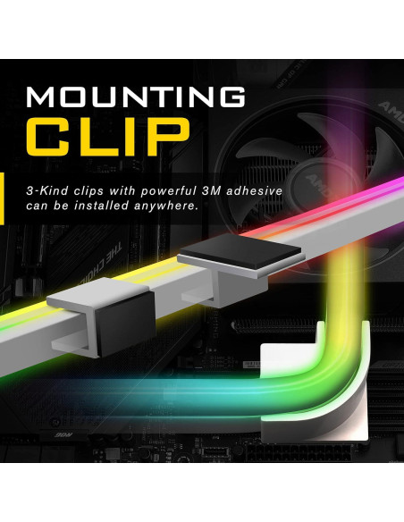 Kit Tira LED Direccionable EZDIY-FAB 1M ARGB 5V con Clips