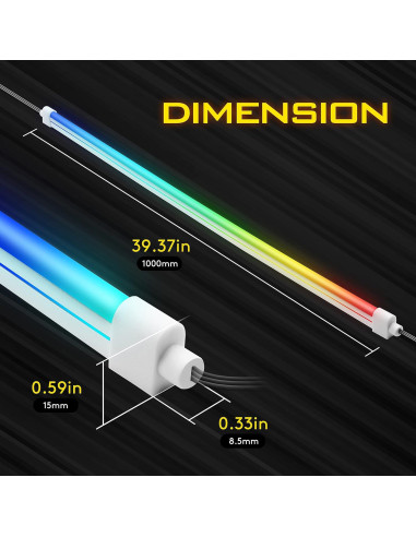 Kit Tira LED Direccionable EZDIY-FAB 1M ARGB 5V con Clips