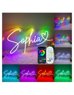 Cartel de Neón Personalizado HDJSIGN RGB 63.5x24.1 cm