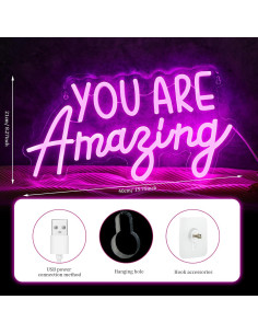 Letrero de Luz LED Neon Hoolerry Eres Increíble 40x21 cm 2