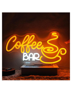 Letrero de Neón LED Bar de Café Regulable 41.9x23.1cm