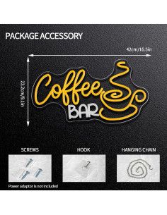 Letrero de Neón LED Bar de Café Regulable 41.9x23.1cm 2