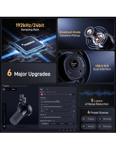 Micrófono Dinámico USB XLR MAONO PD300XT 192kHz/24bit 2