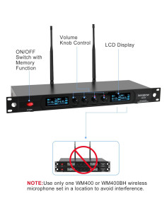 Sistema de micrófono inalámbrico 4 canales Innopow WM-400 2