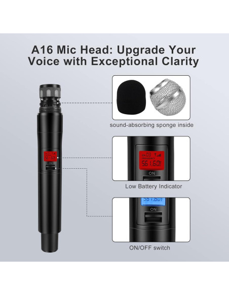 Sistema de micrófono inalámbrico 4 canales Innopow WM-400