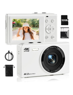Cámara Digital SMARTKLIK KP03 4K 44MP Zoom 16X Blanca