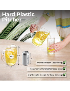 Jarra de Agua Plástico Transparente Restaurantware 32 Onzas 2