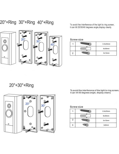 Soporte de ángulo para Ring Video Doorbell Pro - Holaca