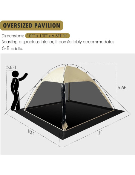 Tienda de Pantalla Grande Siebwin 3x3m con Mosquitera