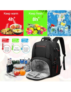 Mochila Térmica YORANG 17.3" con Puerto USB y Compartimento Almuerzo 2