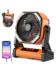 Ventilador de Camping AddAcc D10 20000mAh Recargable con Luz