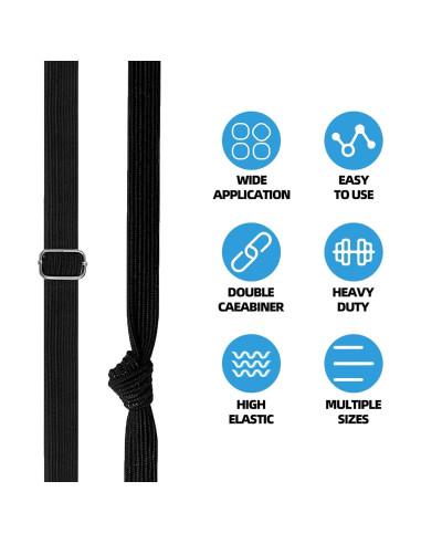 Cuerdas Bungee Ajustables MILLAY 200 cm con Ganchos - Paquete de 4