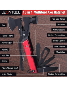 Multiherramienta 15 en 1 LEONTOOL con Hacha y Martillo 2