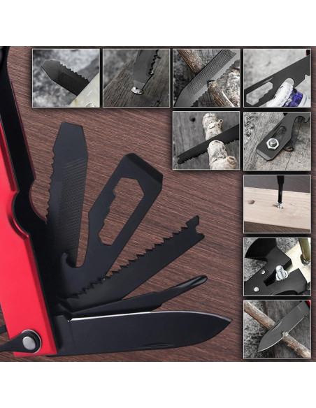 Multiherramienta 15 en 1 LEONTOOL con Hacha y Martillo