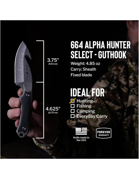 Cuchillo de Caza Buck Knives 664 Alpha Hunter Select Gris 9.5cm Cuchillo de Caza Buck Knives 664 Alpha Hunter Select Gris 9.5cm