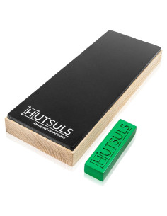 Bloque de Afilar de Cuero Hutsuls 20x8 cm con Compuesto Verde