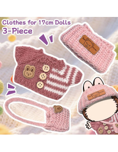 Conjunto de Ropa de Ganchillo para Muñecas 15/17cm Rosa 2