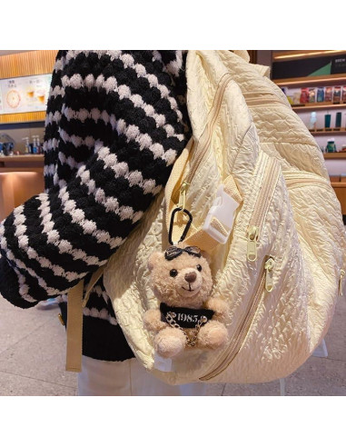 Llavero Oso de Peluche Mini Charm - Clip-On para Mochilas