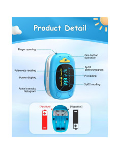 Oxímetro de Pulso para Niños HealthTree JKS50A OLED Azul 2