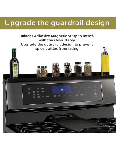 Estante Magnético de Bambú QINOL para Cocina 2 Piezas 38 cm