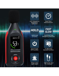 Medidor de Decibelios LANDTEK MILA44200 Portátil 30-130dB 2