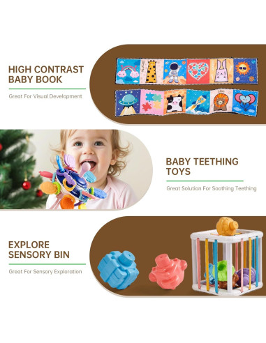 Juguetes Montessori para Bebés 6 en 1 Motesoly 6-12 Meses