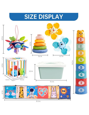 Juguetes Montessori para Bebés 6 en 1 Motesoly 6-12 Meses