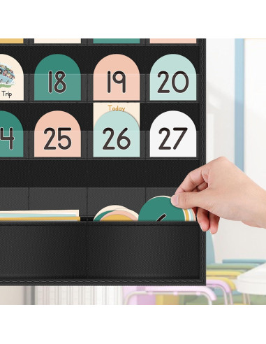 Calendario de Aula Boho EAMAY con 90 Tarjetas de Aprendizaje