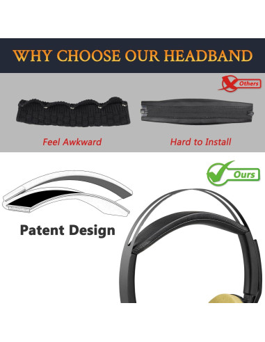 Cubierta de diadema SOULWIT para auriculares Plantronics Voyager Focus 2 - Negro