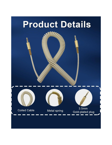 Cable de audio de reemplazo NewTH 0.61m 3.5mm para Marshall