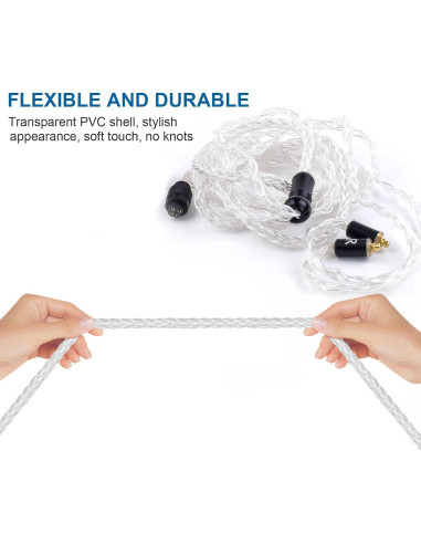 Cable de Reemplazo MMCX 1.2m Auhsuxo para Auriculares Shure