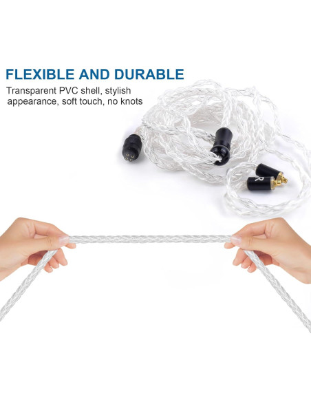 Cable de Reemplazo MMCX 1.2m Auhsuxo para Auriculares Shure