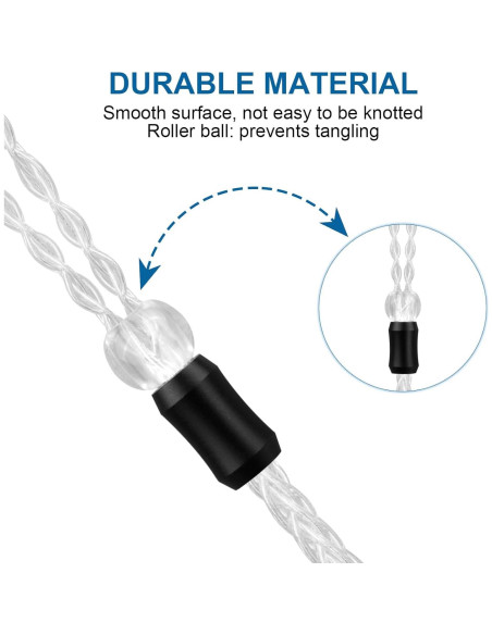 Cable de Reemplazo MMCX 1.2m Auhsuxo para Auriculares Shure